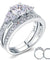 Vintage Style 1 Carat Simulated Diamond Sterling 925 Silver 2-Pc Wedding Engagement Ring Set-Bijoux Pour Elle