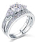 Vintage Style 1 Carat Simulated Diamond Sterling 925 Silver 2-Pc Wedding Engagement Ring Set-Bijoux Pour Elle