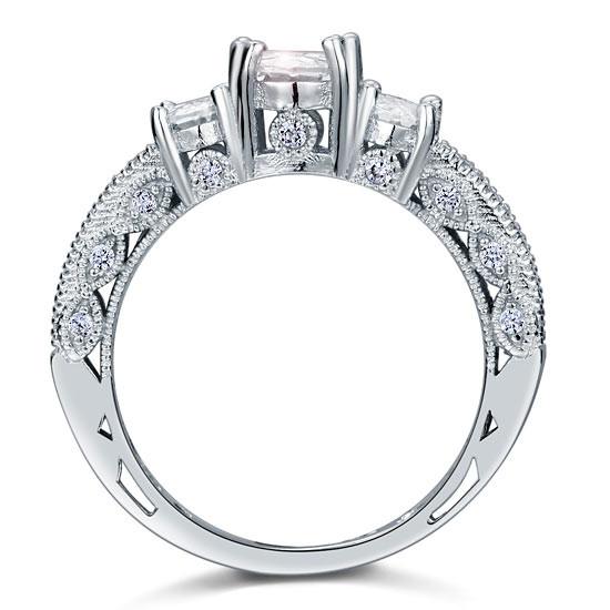 Vintage Style 2 Carat Simulated Diamond 925 Sterling Silver Wedding Engagement Ring-Bijoux Pour Elle