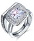 Vintage Style 2 Carat Simulated Diamond Sterling 925 Silver 2-Pc Bridal Wedding Engagement Ring Set-Bijoux Pour Elle