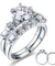 Vintage Style 2 Carat Simulated Diamond Sterling 925 Silver 2-Pc Wedding Engagement Ring Set-Bijoux Pour Elle