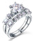 Vintage Style 2 Carat Simulated Diamond Sterling 925 Silver 2-Pc Wedding Engagement Ring Set-Bijoux Pour Elle