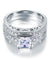 Vintage Style Victorian Art Deco 1 Carat Simulated Diamond Sterling 925 Silver 2-Pc Wedding Engagement Ring Set-Bijoux Pour Elle