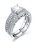 Vintage Style Victorian Art Deco 1 Carat Simulated Diamond Sterling 925 Silver 2-Pc Wedding Engagement Ring Set-Bijoux Pour Elle