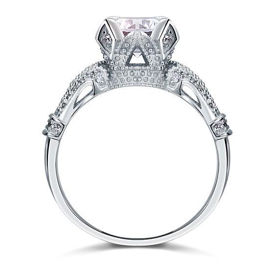 Vintage Victorian Style 2 Carat Simulated Diamond 925 Sterling Silver Wedding Engagement Ring-Bijoux Pour Elle